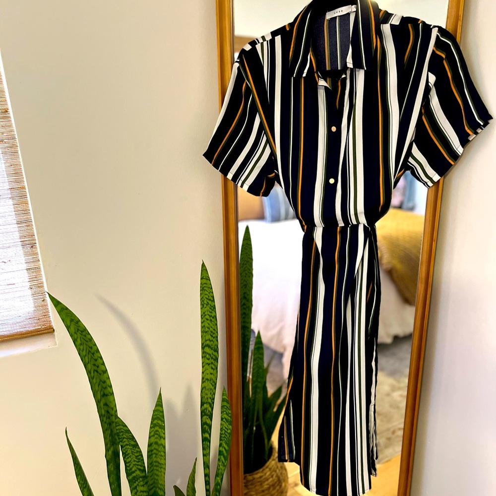 Retro Feel Stripe MIDI Dress